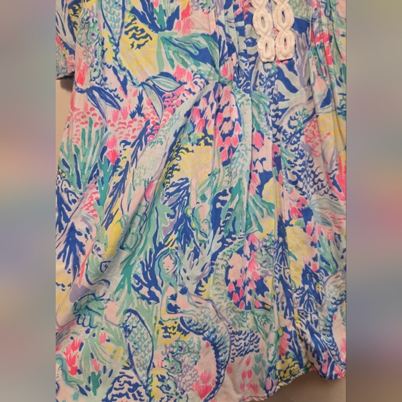 Lilly Pulitzer Floral Lace-Trim Beach Vacation Dress Sz Small - Picture 7 of 10